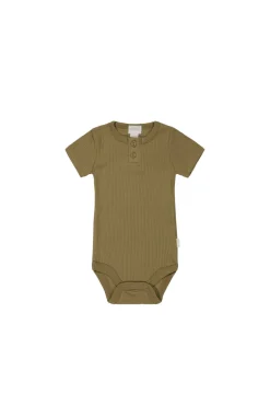 Organic Cotton Modal Darcy Rib Tee Bodysuit - Buffalo
