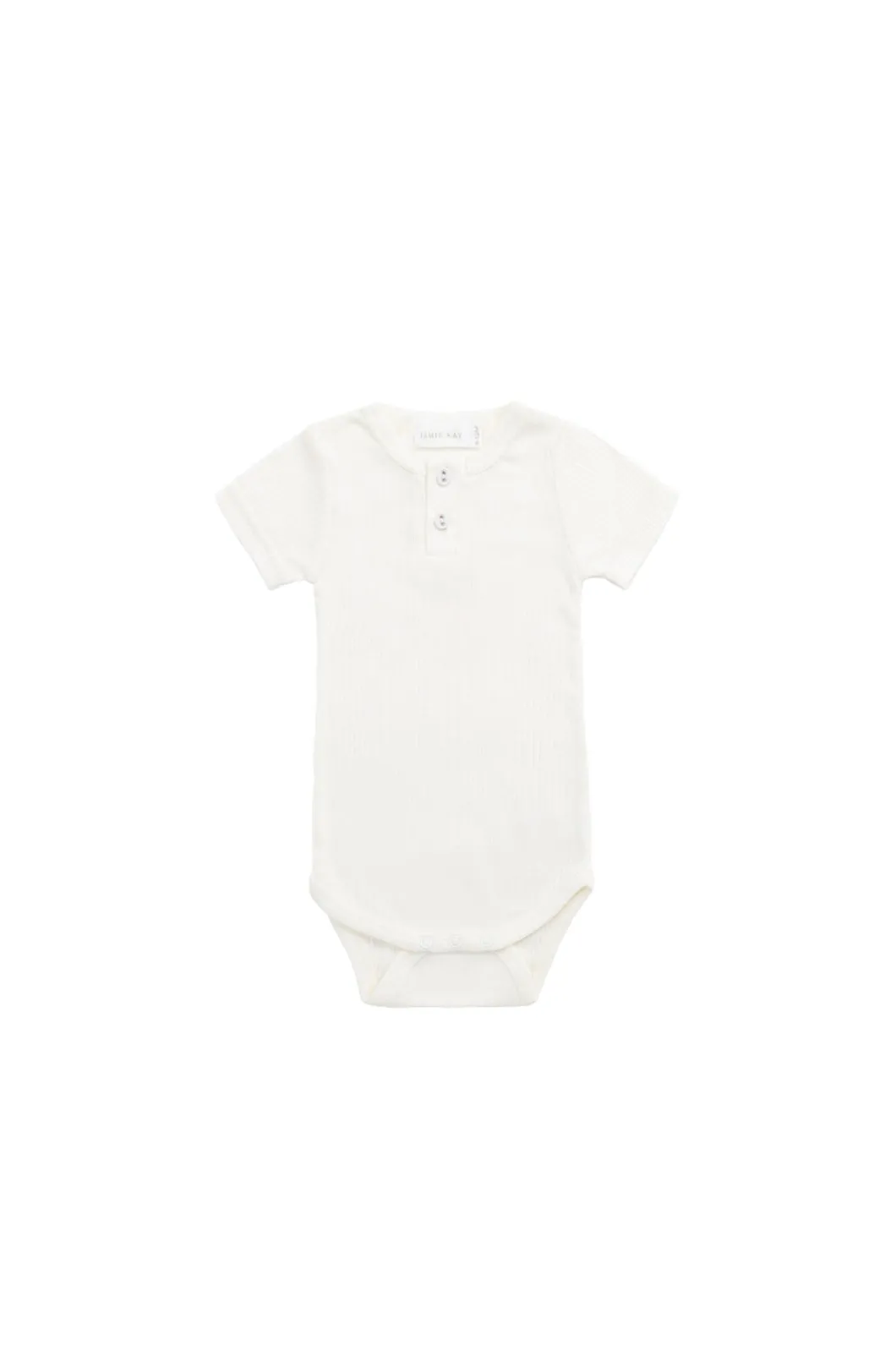 Organic Cotton Modal Darcy Rib Tee Bodysuit - Milk