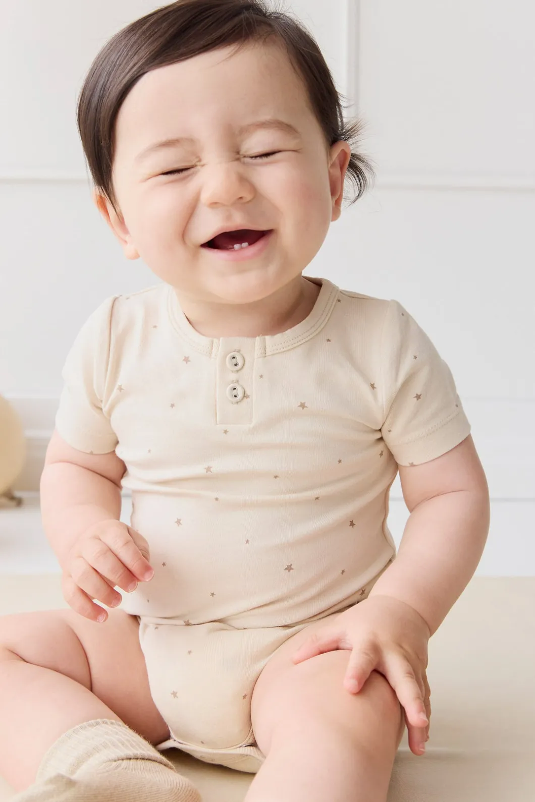 Organic Cotton Modal Darcy Tee Bodysuit - Milky Way Buff