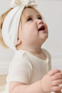 Organic Cotton Modal Darcy Rib Tee Bodysuit - Milk