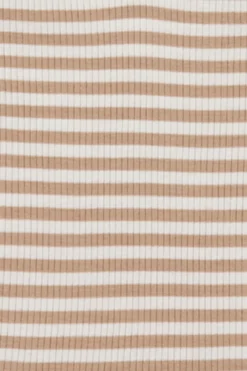 Organic Cotton Modal Darcy Rib Tee Bodysuit - Narrow Stripe Baker/Cloud