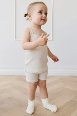 Organic Cotton Modal Elisa Bike Short - Oatmeal Marle