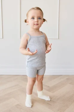 Organic Cotton Modal Elisa Bike Short - Light Grey Marle