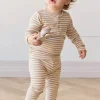 Organic Cotton Modal Everyday Legging - Narrow Stripe Baker/Cloud