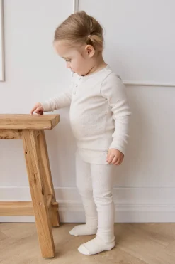 Organic Cotton Modal Everyday Legging - Oatmeal Marle