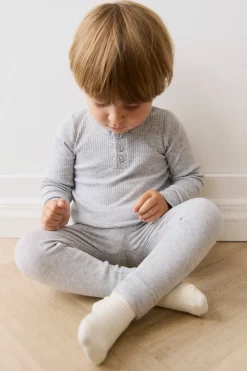 Organic Cotton Modal Everyday Legging - Light Grey Marle