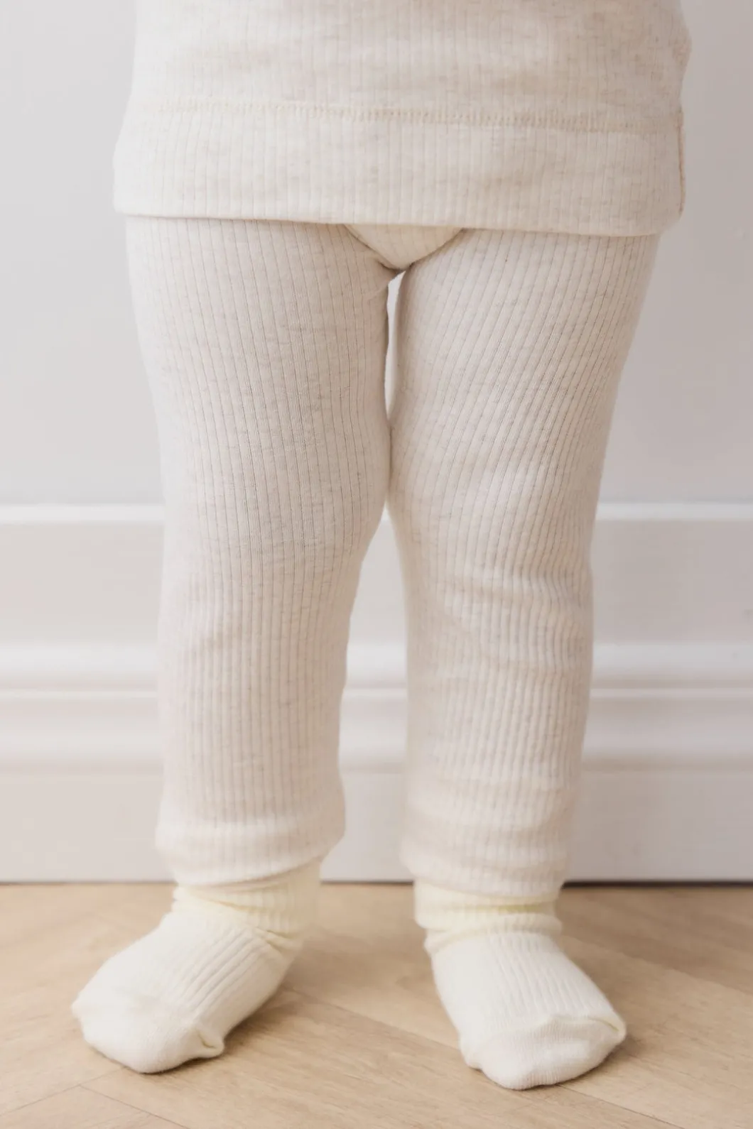 Organic Cotton Modal Everyday Legging - Oatmeal Marle