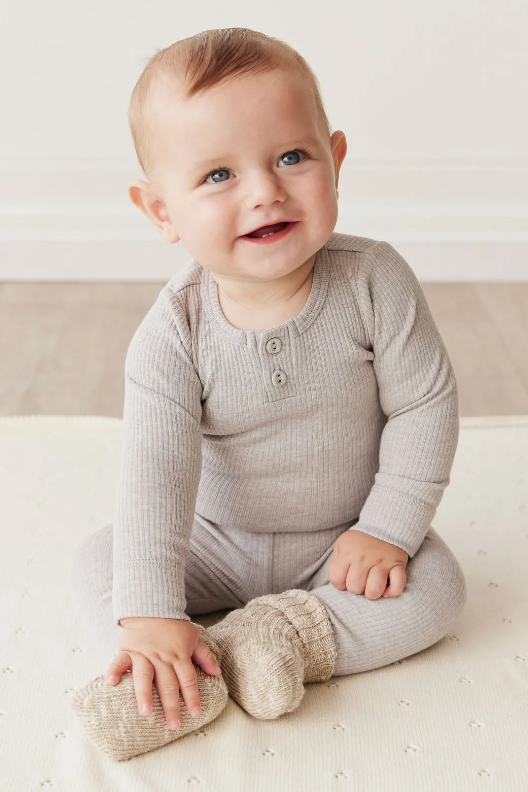 Organic Cotton Modal Everyday Legging - Icicle Marle