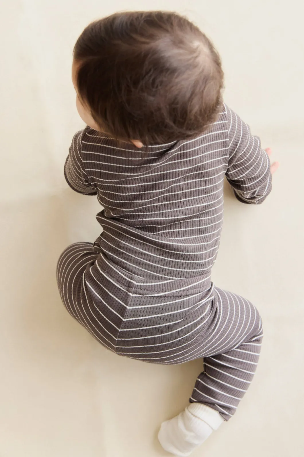Organic Cotton Modal Everyday Legging - Daily Stripe Wolf/Cloud