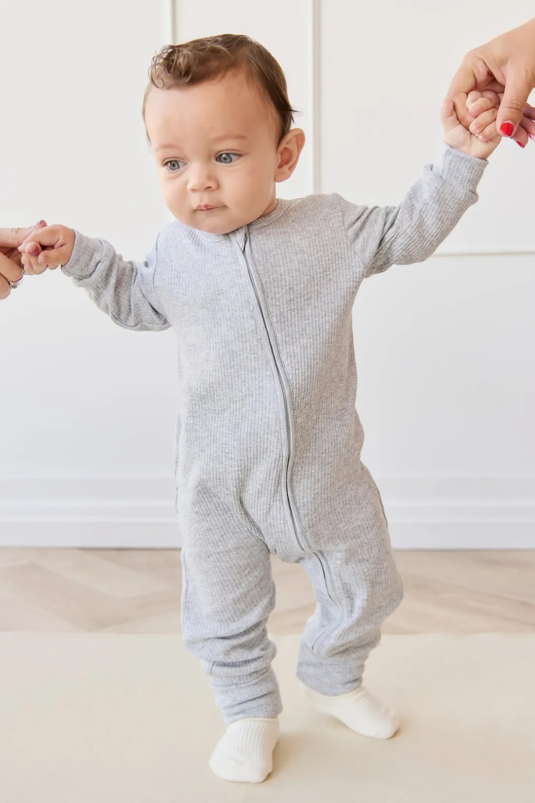 Organic Cotton Modal Frankie Onepiece - Light Grey Marle