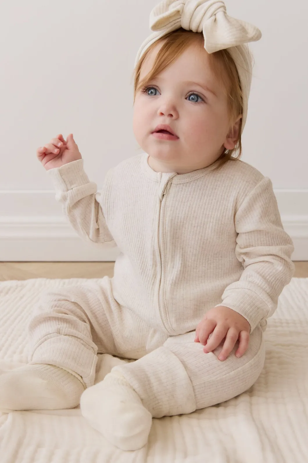 Organic Cotton Modal Frankie Onepiece - Oatmeal Marle