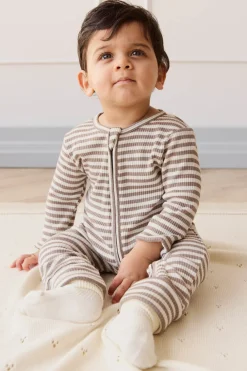 Organic Cotton Modal Gracelyn Onepiece - Narrow Stripe Tweed/Cloud