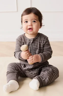 Organic Cotton Modal Gracelyn Onepiece - Daily Stripe Wolf/Cloud