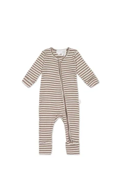 Organic Cotton Modal Gracelyn Onepiece - Narrow Stripe Tweed/Cloud