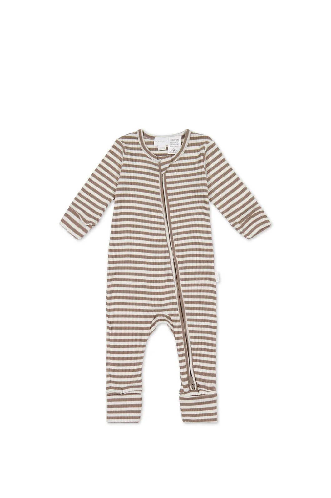 Organic Cotton Modal Gracelyn Onepiece - Narrow Stripe Tweed/Cloud