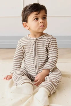 Organic Cotton Modal Gracelyn Onepiece - Narrow Stripe Tweed/Cloud