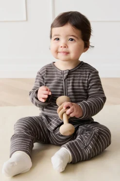 Organic Cotton Modal Gracelyn Onepiece - Daily Stripe Wolf/Cloud