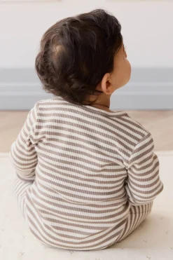 Organic Cotton Modal Gracelyn Onepiece - Narrow Stripe Tweed/Cloud