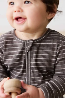 Organic Cotton Modal Gracelyn Onepiece - Daily Stripe Wolf/Cloud