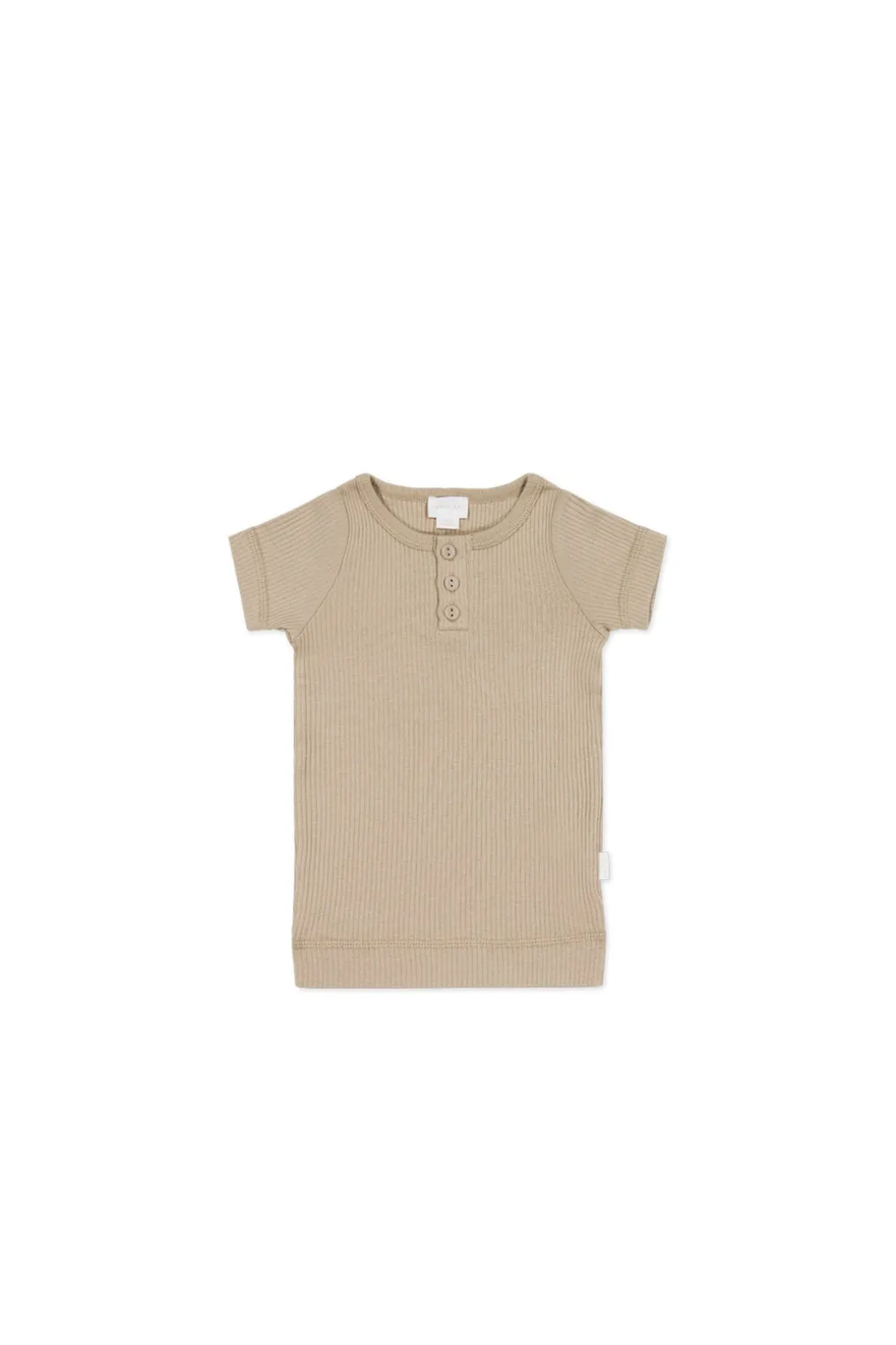 Organic Cotton Modal Henley Tee - Fawn