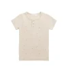 Organic Cotton Modal Henley Tee - Milky Way Buff