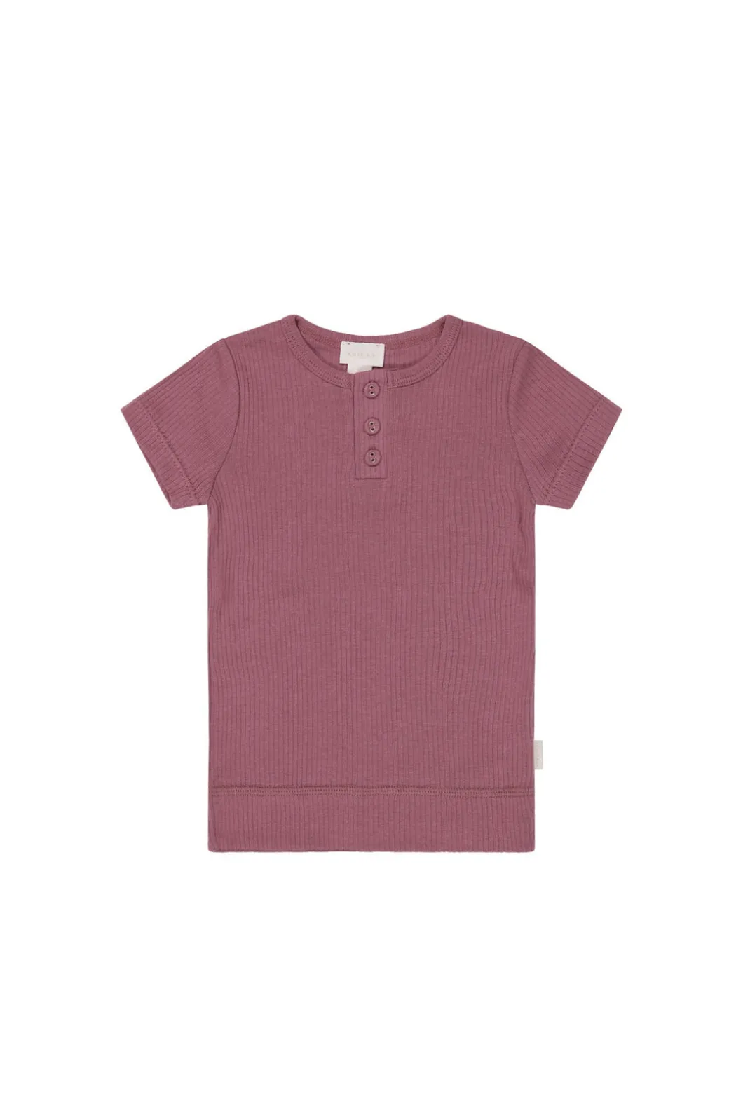 Organic Cotton Modal Henley Tee - Rosette