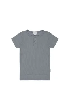 Organic Cotton Modal Henley Tee - Finch