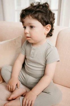 Organic Cotton Modal Henley Tee - Willow