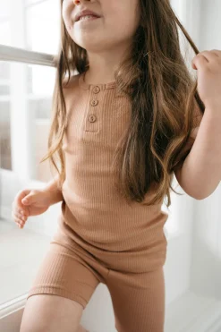 Organic Cotton Modal Henley Tee - Desert