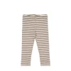 Organic Cotton Modal Legging - Narrow Stripe Tweed/Cloud
