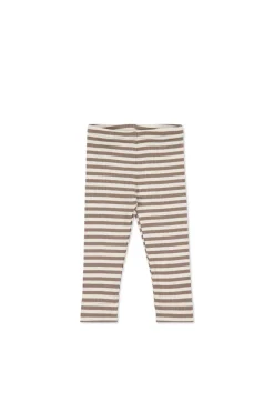 Organic Cotton Modal Legging - Narrow Stripe Tweed/Cloud