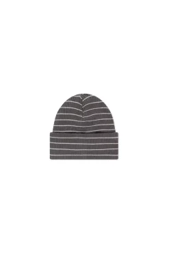 Organic Cotton Modal Lennon Beanie - Daily Stripe Wolf/Cloud