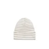 Organic Cotton Modal Lennon Beanie - Narrow Stripe Gazelle/Oat