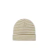 Organic Cotton Modal Lennon Beanie - Narrow Stripe Balm/Cloud