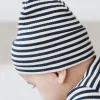 Organic Cotton Modal Lennon Beanie - Narrow Stripe Constellation/Soft Clay