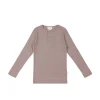 Organic Cotton Modal Long Sleeve Henley - Mauve Shadow