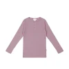 Organic Cotton Modal Long Sleeve Henley - Sweet Mauve