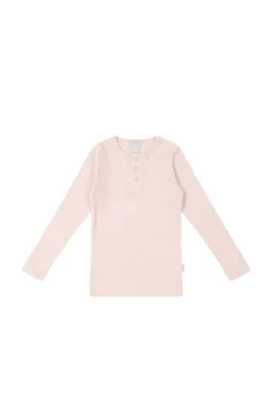 Organic Cotton Modal Long Sleeve Henley - Morgan Pink