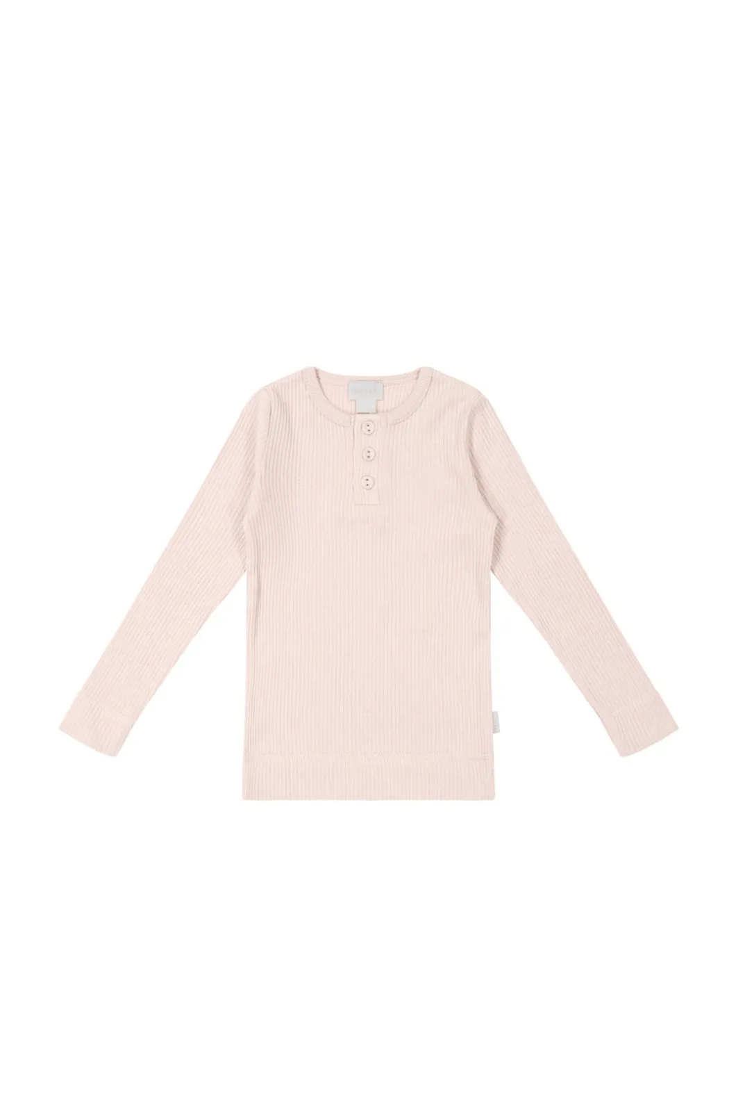 Organic Cotton Modal Long Sleeve Henley - Morgan Pink
