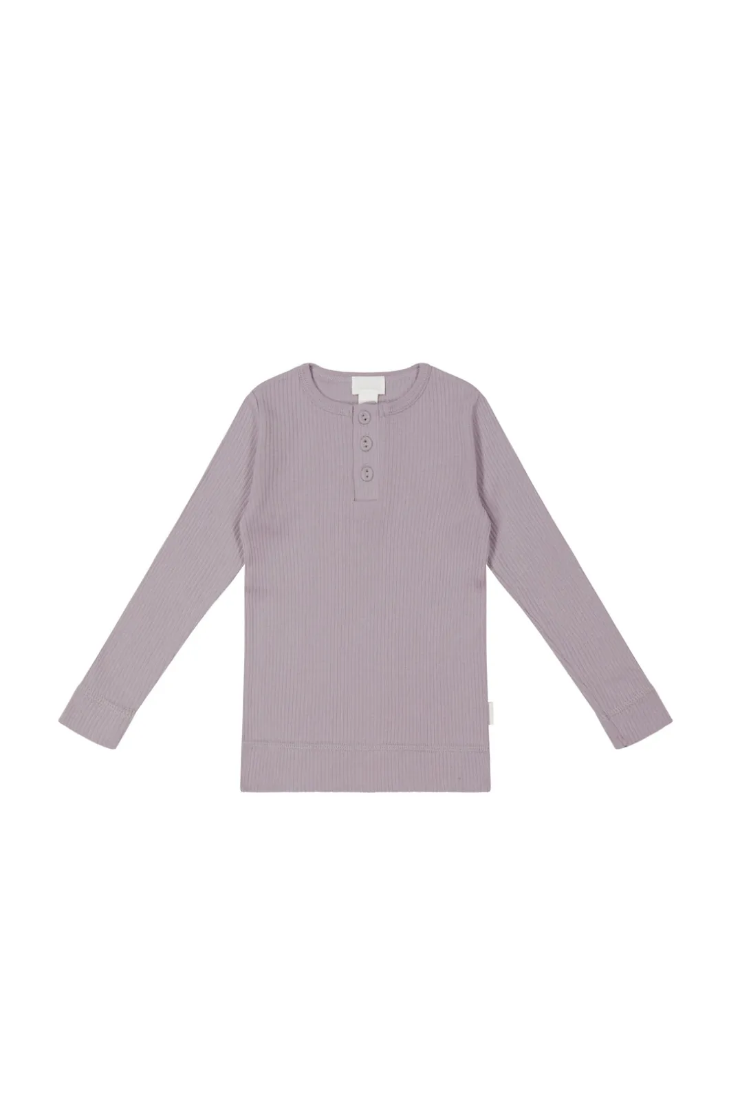 Organic Cotton Modal Long Sleeve Henley - Vintage Berry
