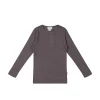 Organic Cotton Modal Long Sleeve Henley - Carob