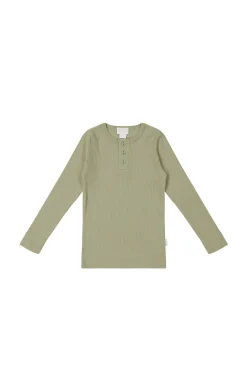 Organic Cotton Modal Long Sleeve Top - Tea Tree