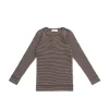 Organic Cotton Modal Long Sleeve Top - Little Stripe Earth/Cloud