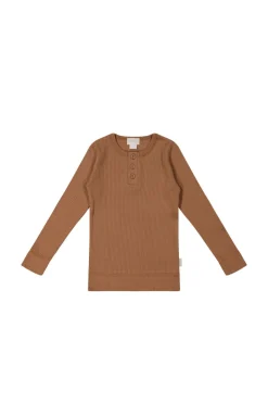 Organic Cotton Modal Long Sleeve Henley - Baker