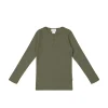 Organic Cotton Modal Long Sleeve Top - Sicilian Olive
