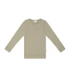 Organic Cotton Modal Long Sleeve Henley - Cashew