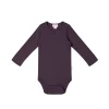 Organic Cotton Modal Long Sleeve Bodysuit - Blackberry