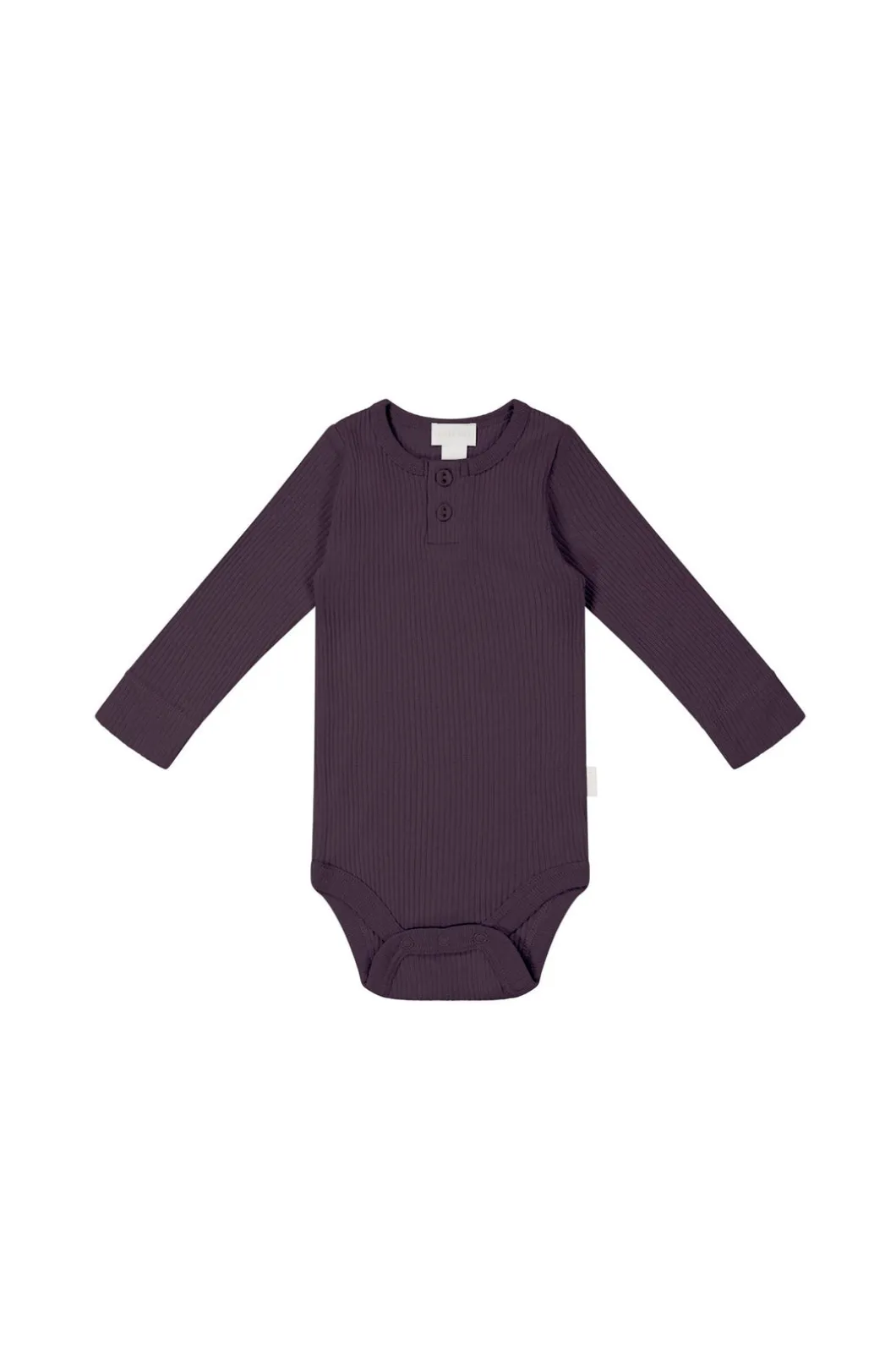 Organic Cotton Modal Long Sleeve Bodysuit - Blackberry