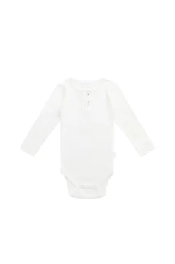 Organic Cotton Modal Long Sleeve Bodysuit - Milk
