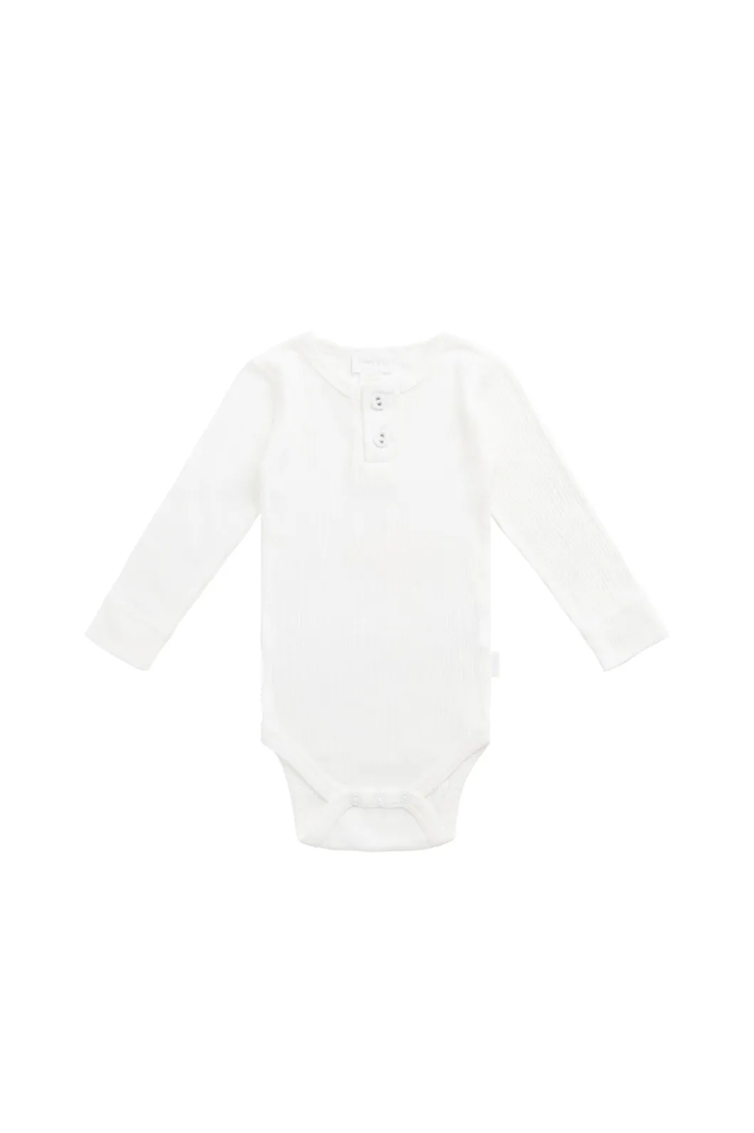 Organic Cotton Modal Long Sleeve Bodysuit - Milk